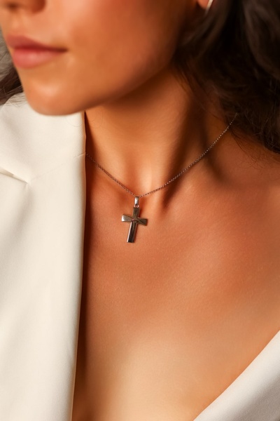 Срібна підвіска Католицький хрест
