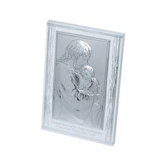 Серебряная икона Иисус с младенцем