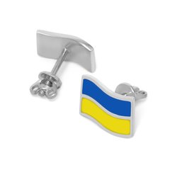 Серебряные серьги Флаг Украины