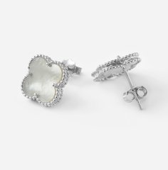 Срібні сережки-гвіздки Кліф з перламутром
