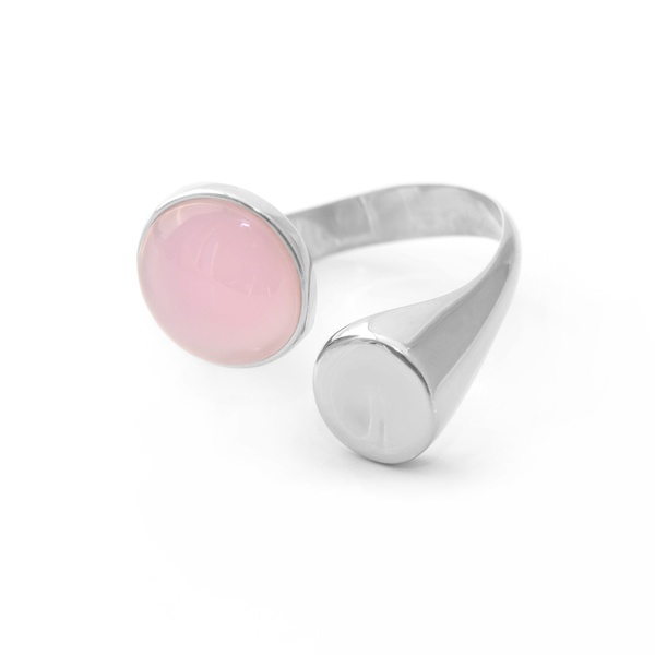 Срібний перстень Адріана з рожевим кварцом, 17