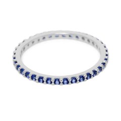 Серебряное кольцо Магнолия (синяя), 18