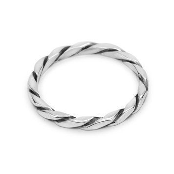 Серебряное кольцо Спираль тонкий, 18.5