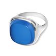 Серебряное кольцо Амбиция с синим улекситом