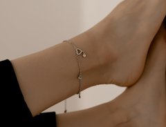 Срібний браслет на ногу Яскравість, 22 см + 5 см