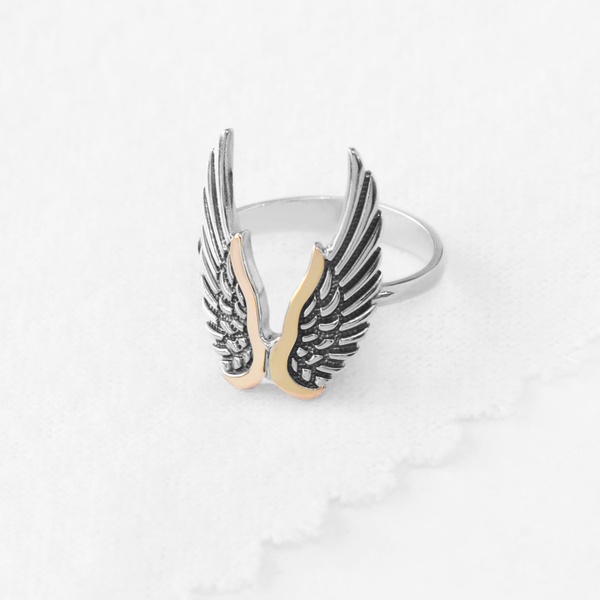 Серебряное кольцо Крылья, 18
