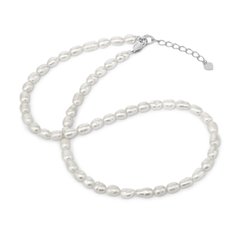 Серебряное ожерелье Жемчужина, 38 см + 3 см