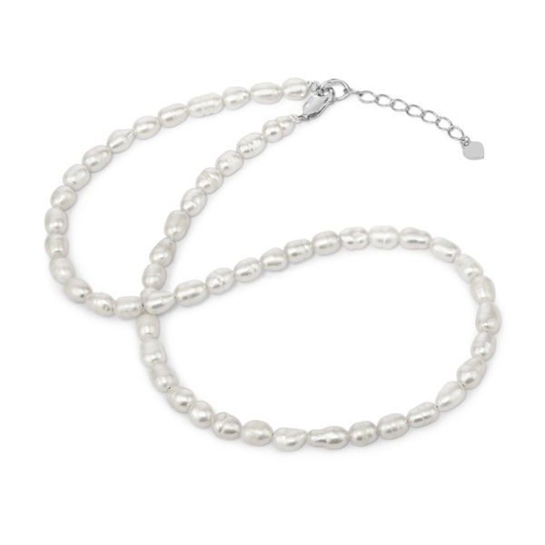 Серебряное ожерелье Жемчужина, 38 см + 3 см