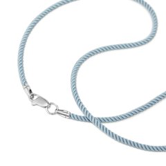 Колье-шнурок Шелк голубой, 35 см, 35 см