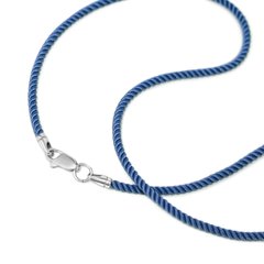 Колье-шнурок Шелк синий, 35 см, 35 см