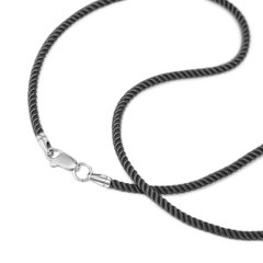 Колье-шнурок Шелк серый, 35 см