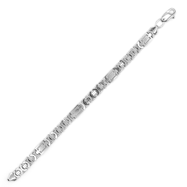 Срібний чоловічий браслет Євро, 21 см