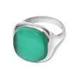 Серебряное кольцо Амбиция с зеленым улекситом