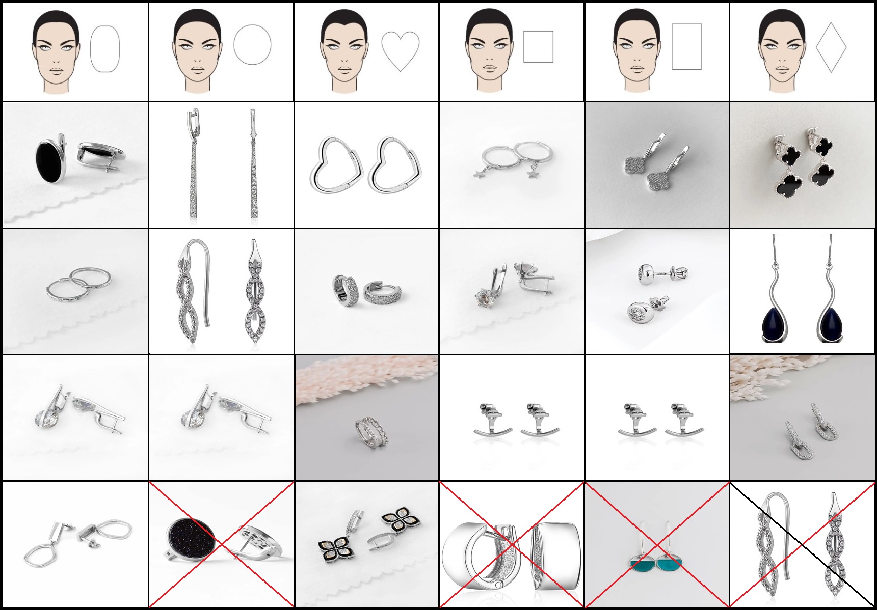 Как подобрать серьги по форме лица: о правильном выборе и особенностях моделей
